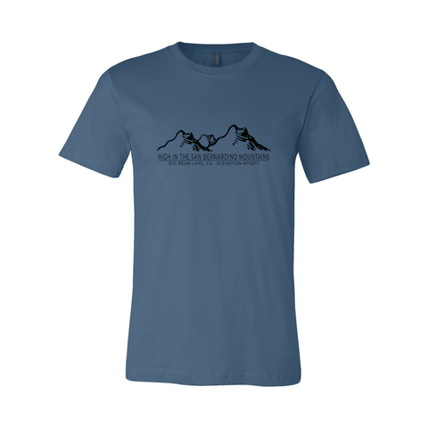 Big Bear Mtn Range/Elevation - Unisex Jersey T - Wears The MountainT-ShirtsPrint Melon Inc.