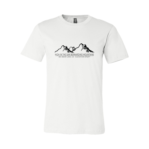 Big Bear Mtn Range/Elevation - Unisex Jersey T - Wears The MountainT-ShirtsPrint Melon Inc.