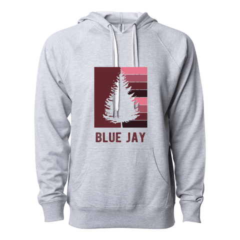 Blue Jay Striped Tree - Lightweight Hooded Sweatshirt - Wears The MountainSweaters/HoodiesPrint Melon Inc.