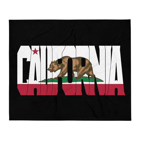 CA Block Letter Flag - Plush Blanket - Wears The Mountain