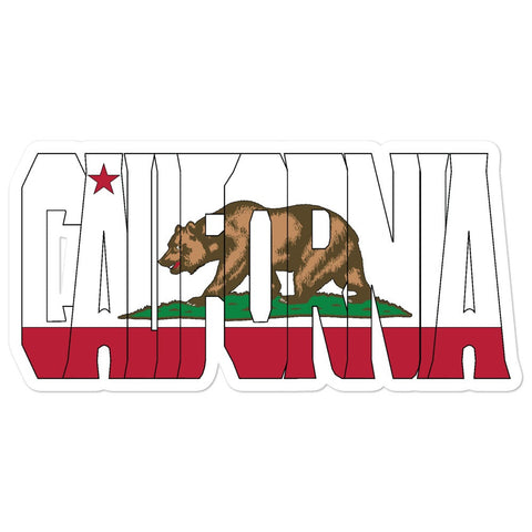 CA Block Letter Flag - Sticker - Wears The Mountain