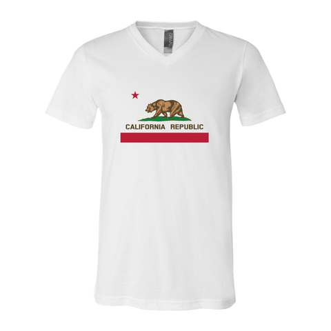 CA State Flag - Men's Jersey V Tee - Wears The Mountain