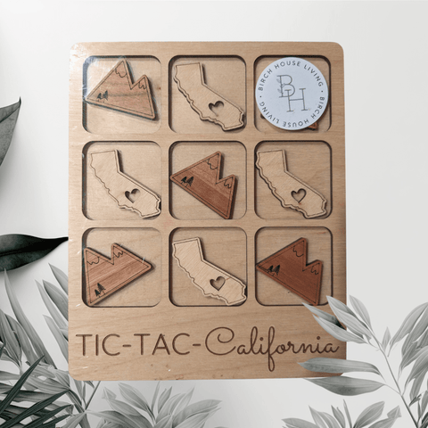 California Mountains Tic-Tac-Toe - Table Game - Wears The MountainBirch House Living