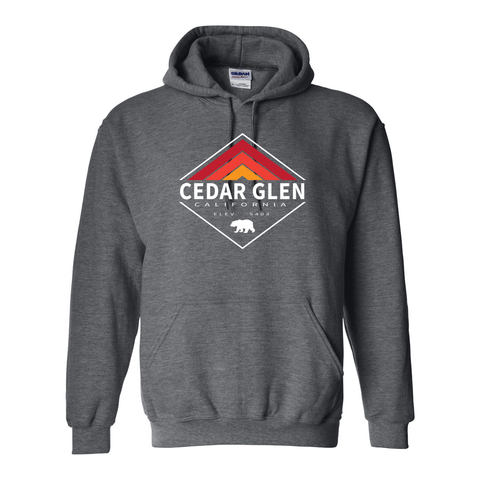 Cedar Glen Retro Diamond - Hooded Sweatshirt - Wears The MountainSweaters/HoodiesPrint Melon Inc.