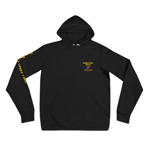 Double Dog Ranch - Sponge Fleece Hooded Sweatshirt  (with sleeve print) -  - Wears The Mountain