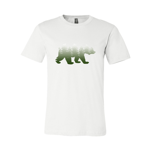 Faded Bear w/ Trees - Unisex Jersey T - Wears The Mountain
