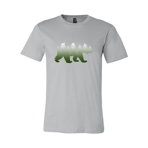 Faded Bear w/ Trees - Unisex Jersey T - Wears The Mountain