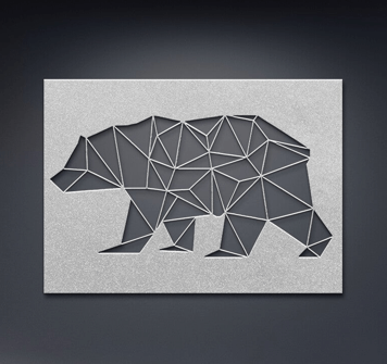 Geometric Bear - Metal Art - Wears The MountainWall Artteelaunch
