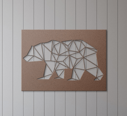 Geometric Bear - Metal Art - Wears The MountainWall Artteelaunch