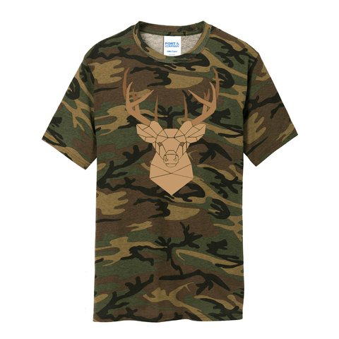 Geometric Deer - Camoflauge Men's T LIMITED EDITION - Wears The MountainT-ShirtsPrint Melon Inc.