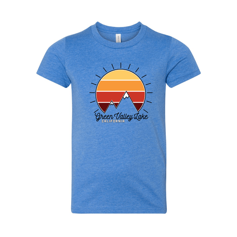 Green Valley Lake Mountain Sunset - Youth Unisex Jersey T - Wears The Mountain