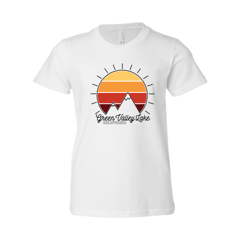 Green Valley Lake Mountain Sunset - Youth Unisex Jersey T - Wears The Mountain