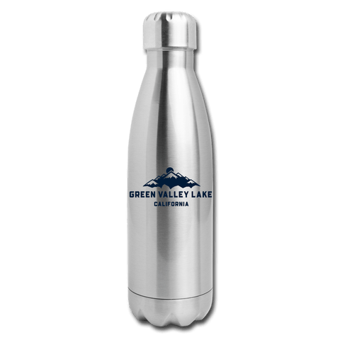 Green Valley Lake Mountains - Insulated Stainless Steel Water Bottle - silver