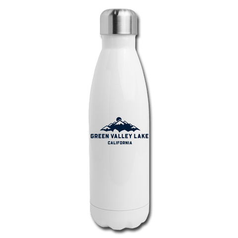 Green Valley Lake Mountains - Insulated Stainless Steel Water Bottle - white