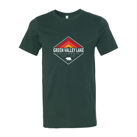 Green Valley Lake Retro Diamond - Unisex Jersey T - Wears The MountainT-ShirtsPrint Melon Inc.