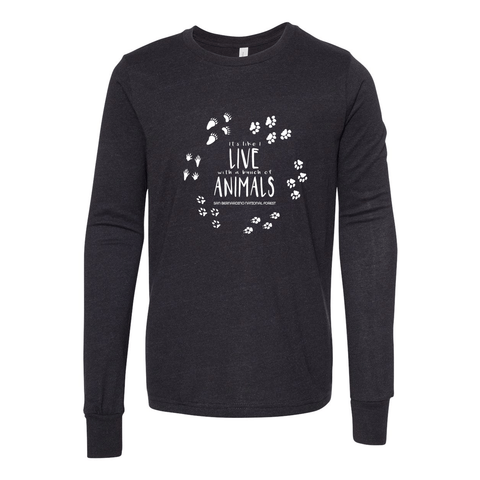 I live with Animals - Youth Long Sleeve T - Wears The MountainLong SleevePrint Melon Inc.