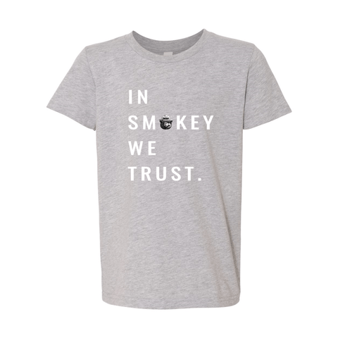 In Smokey We Trust - Youth Unisex Jersey T - Wears The Mountain