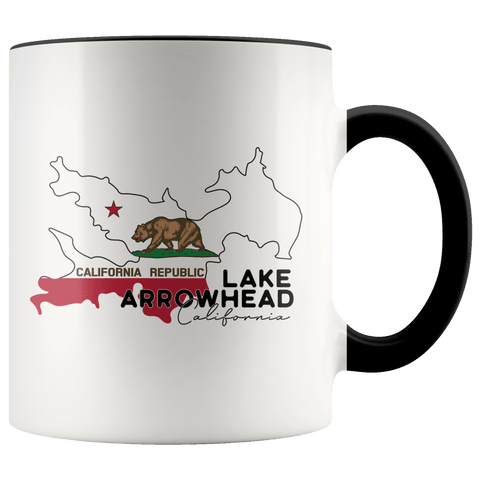 Lake Arrowhead Lake Flag - Accent Coffee Mug - Wears The Mountain