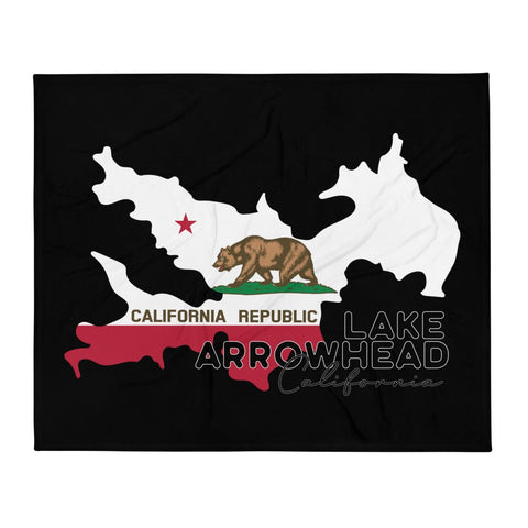 Lake Arrowhead Lake Flag - Plush Blanket - Wears The Mountain