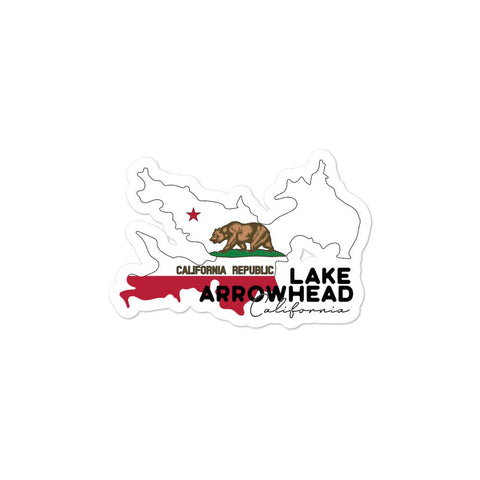 Lake Arrowhead Lake Flag - Sticker - Wears The Mountain