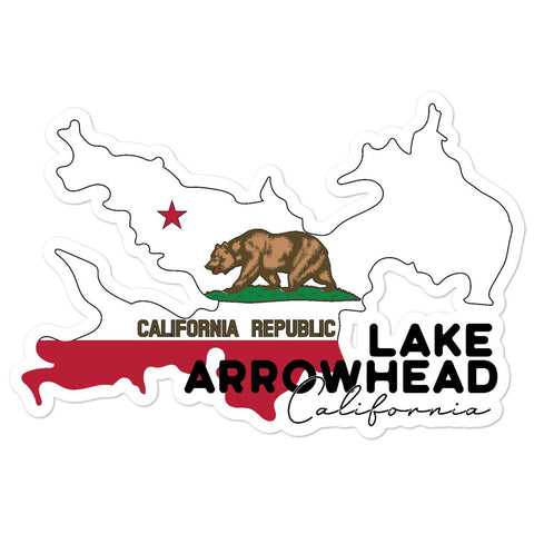 Lake Arrowhead Lake Flag - Sticker - Wears The Mountain