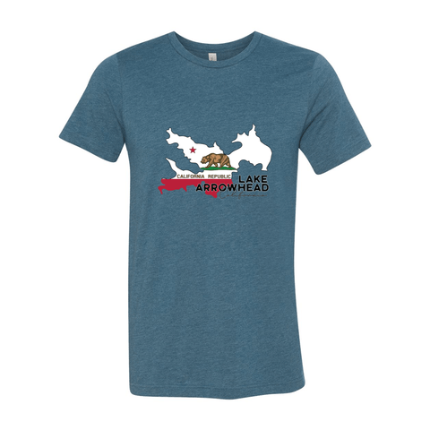Lake Arrowhead Lake Flag - Unisex Jersey T - Wears The Mountain