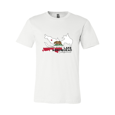 Lake Arrowhead Lake Flag - Unisex Jersey T - Wears The Mountain