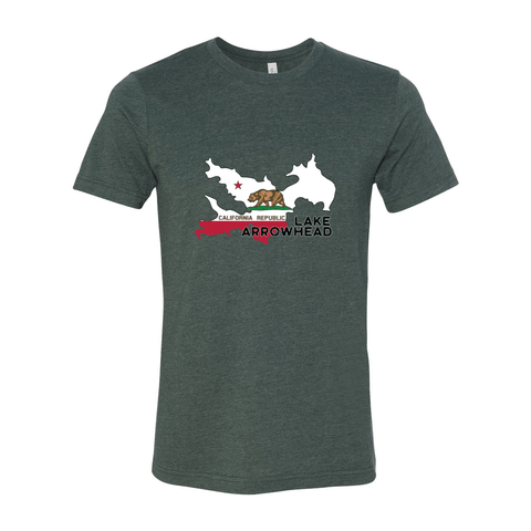 Lake Arrowhead Lake Flag - Unisex Jersey T - Wears The Mountain