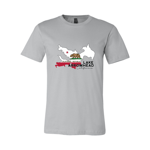 Lake Arrowhead Lake Flag - Unisex Jersey T - Wears The Mountain