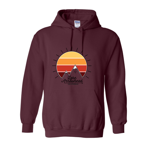 Lake Arrowhead Mountain Sunset - Hooded Sweatshirt - Wears The Mountain