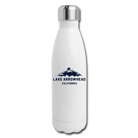 Lake Arrowhead Mountains - Insulated Stainless Steel Water Bottle - white