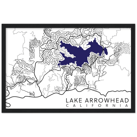 Lake Arrowhead Street Map - Premium Wooden Framed Poster - Wears The MountainPosterWears The Mountain
