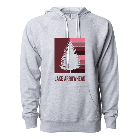 Lake Arrowhead Striped Tree - Lightweight Hooded Sweatshirt - Sweaters/Hoodies - Wears The Mountain
