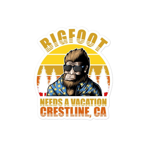 Lake Gregory/Crestline Bigfoot Needs a Vacation - Sticker (Warehouse) - Wears The MountainWears The Mountain