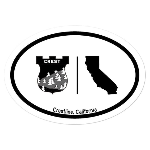 Lake Gregory/Crestline, California - Oval Icon Sticker - Wears The Mountain