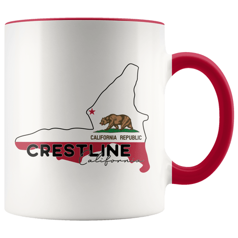 Lake Gregory/Crestline Lake Flag - Accent Coffee Mug - Wears The Mountain