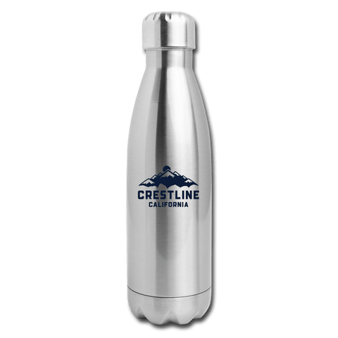 Lake Gregory/Crestline Mountains - Insulated Stainless Steel Water Bottle - silver