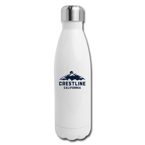 Lake Gregory/Crestline Mountains - Insulated Stainless Steel Water Bottle - white