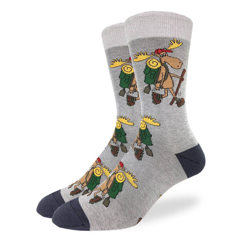 Men's Hiking Moose Socks - Wears The MountainSocksGood Luck Sock