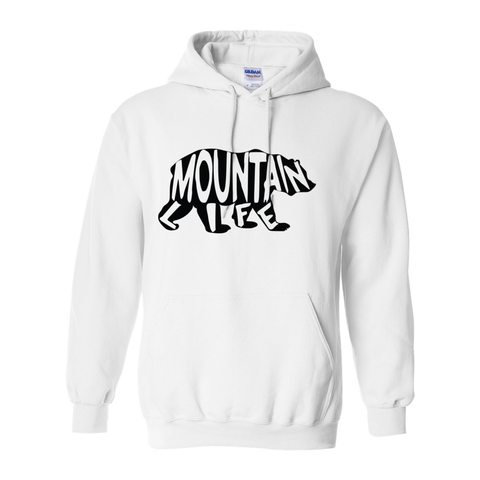 Mountain Life: Block Letter Bear - Hooded Sweatshirt - Wears The Mountain