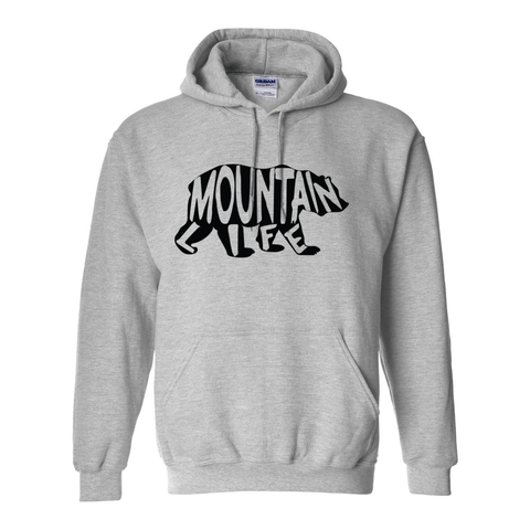 Mountain Life: Block Letter Bear - Hooded Sweatshirt - Wears The Mountain