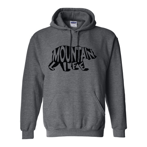Mountain Life: Block Letter Bear - Hooded Sweatshirt - Wears The Mountain