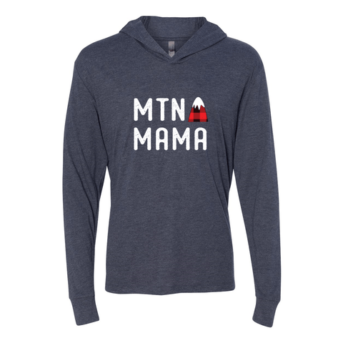 Mtn Mama: Flannel Mtn - Unisex Hooded Long Sleeve - Wears The Mountain