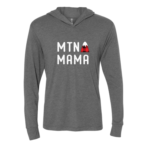 Mtn Mama: Flannel Mtn - Unisex Hooded Long Sleeve - Wears The Mountain