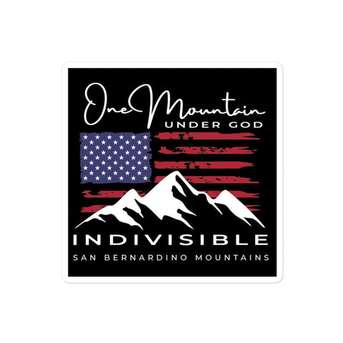 One Mountain, Under God, Indivisible - Sticker (Warehouse) - Wears The MountainWears The Mountain