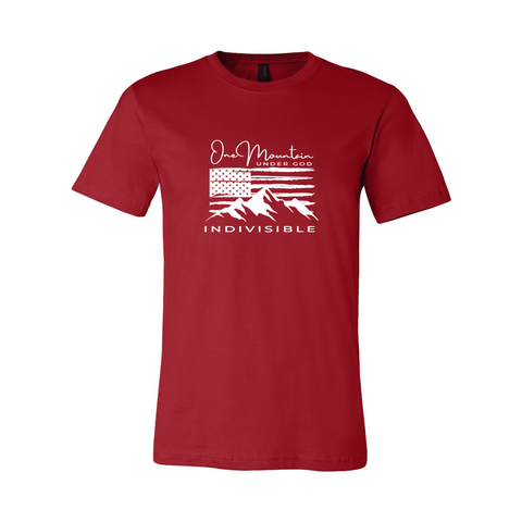 One Mountain, Under God, Indivisible - Unisex Premium Jersey T - Wears The MountainT-ShirtsPrint Melon Inc.