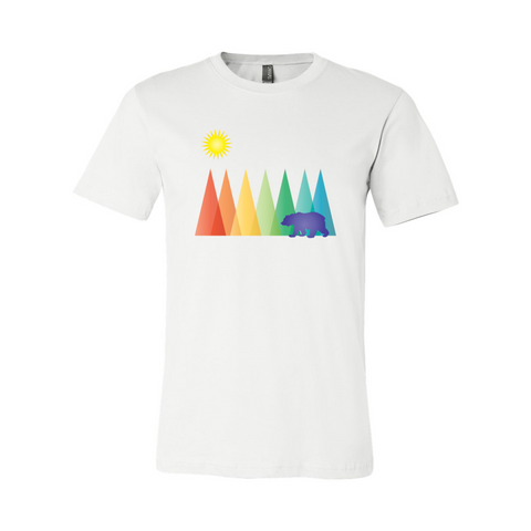 Rainbow Mountains & Bear - Unisex Jersey T - Wears The Mountain