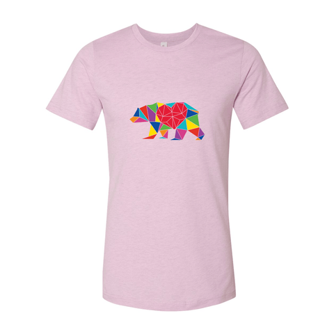 Rainbow Geometric Bear - Unisex Jersey T - Wears The MountainT-ShirtsPrint Melon Inc.