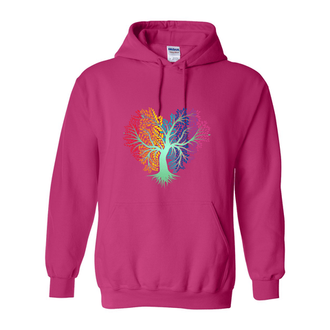 Rainbow Heart Tree - Hooded Sweatshirt - Wears The MountainSweaters/HoodiesPrint Melon Inc.