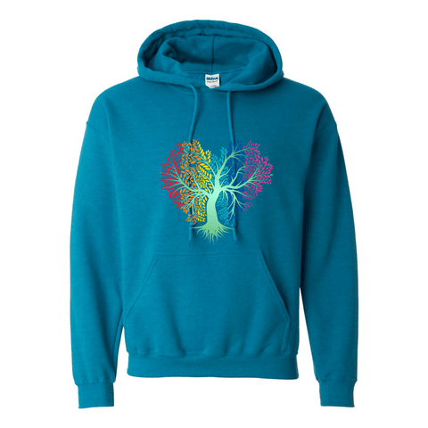 Rainbow Heart Tree - Hooded Sweatshirt - Wears The MountainSweaters/HoodiesPrint Melon Inc.
